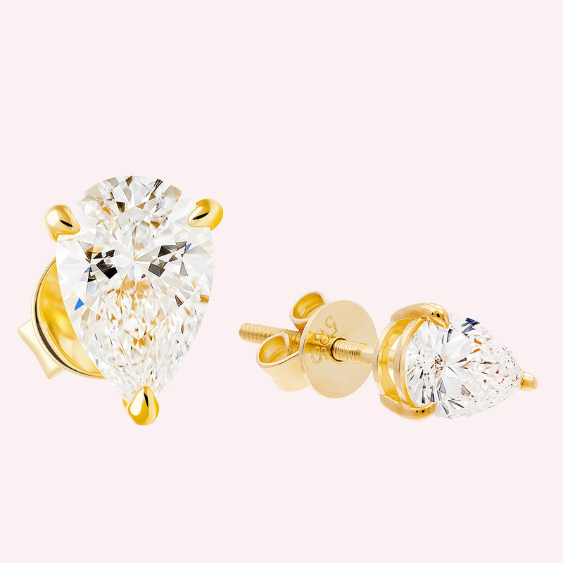 1 carat Pear Solitaire Studs