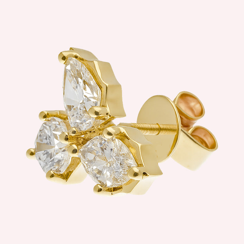 Minerva’s Mark 3 carat Pear Marq Round Cluster Studs