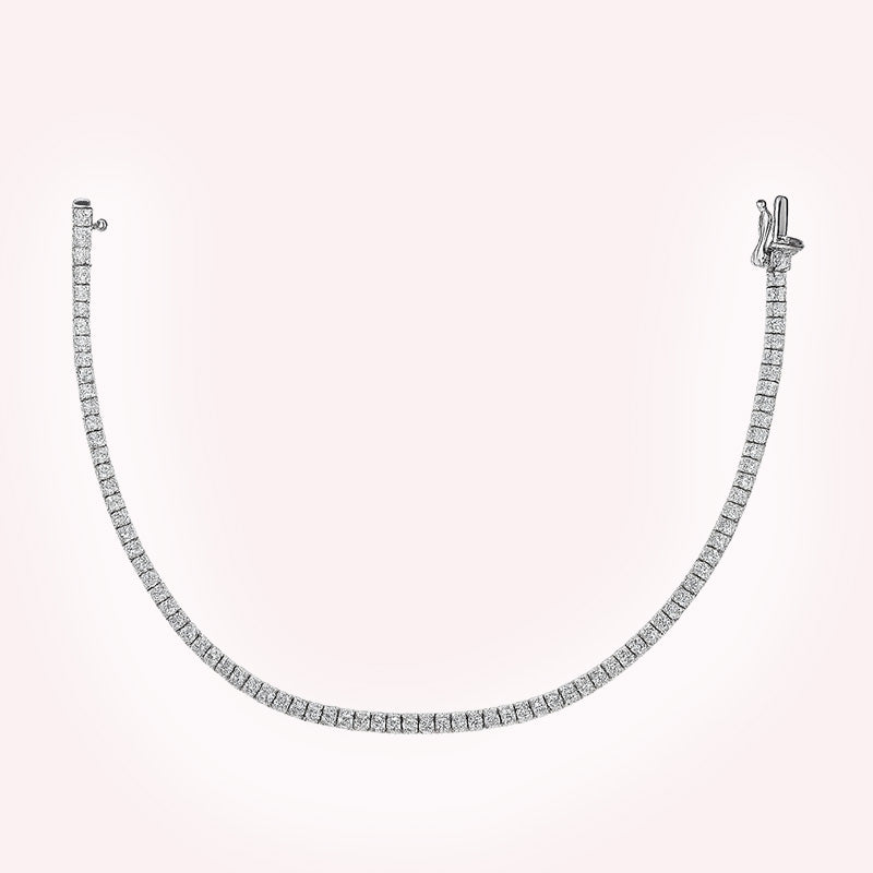 White Gold Classic Bezel Set Tennis Bracelet