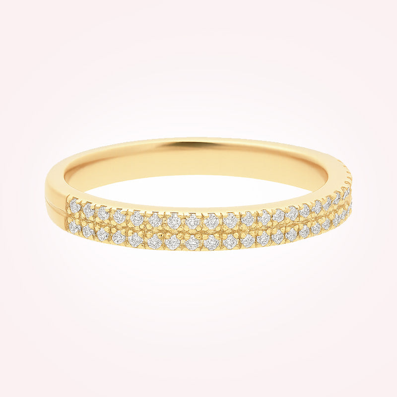 Double Line Half Set Round Band