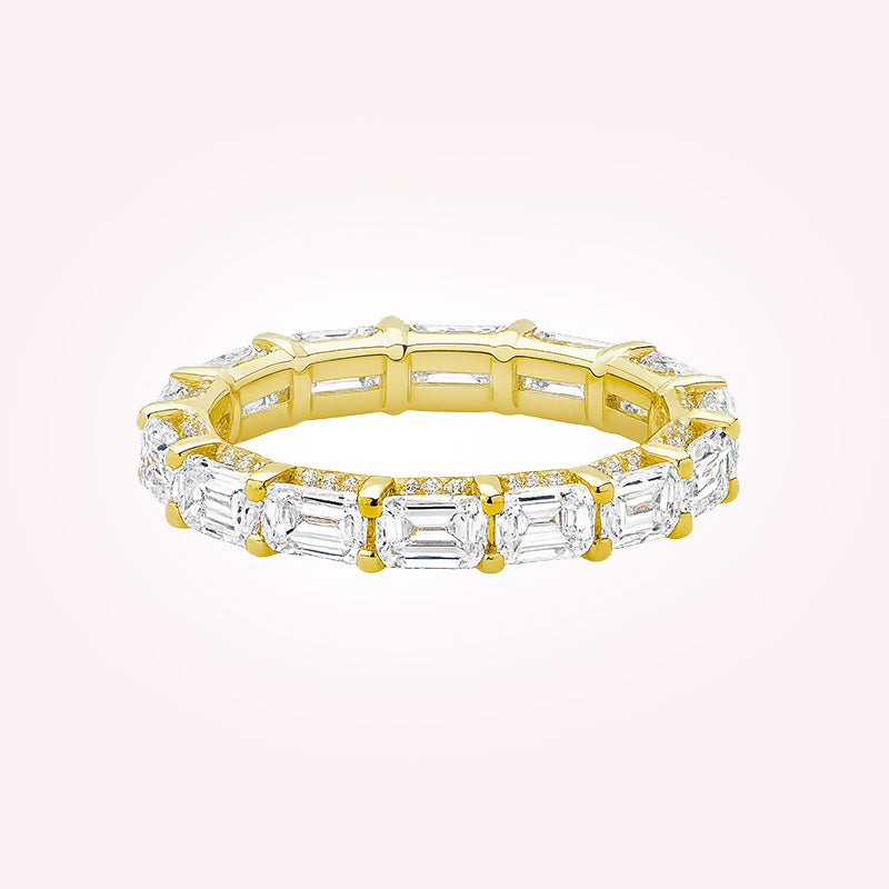 East to West Emerald Eternity Band