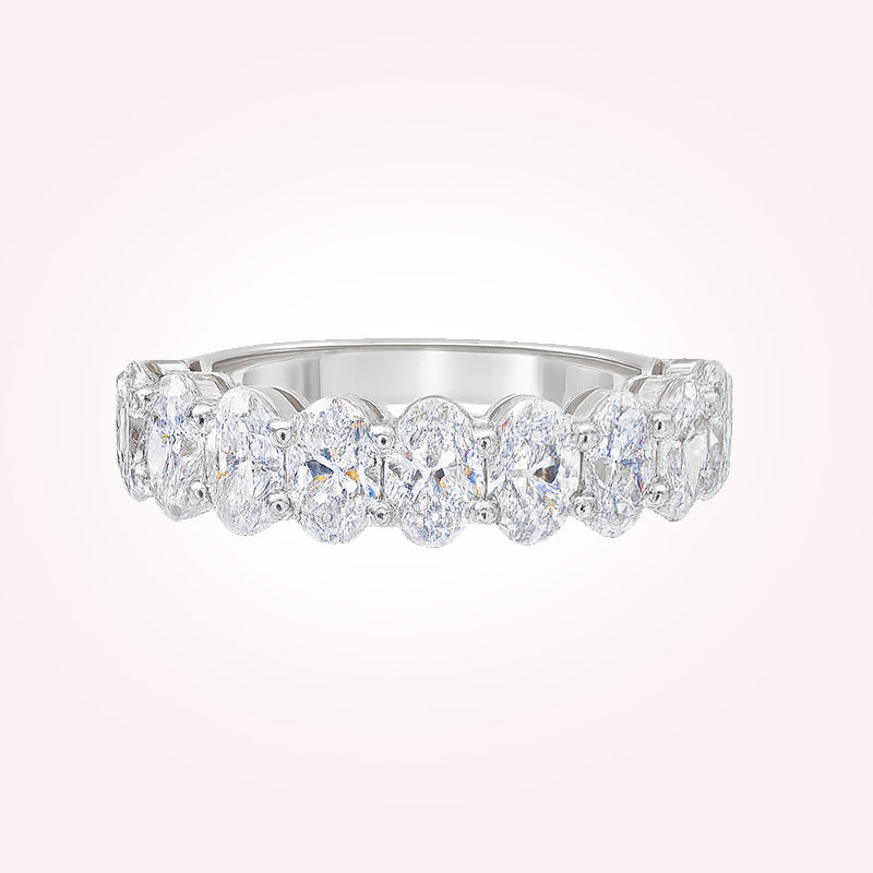 Half-Set Oval Diamond Band